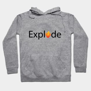 Explode exploding typographic logo design Hoodie